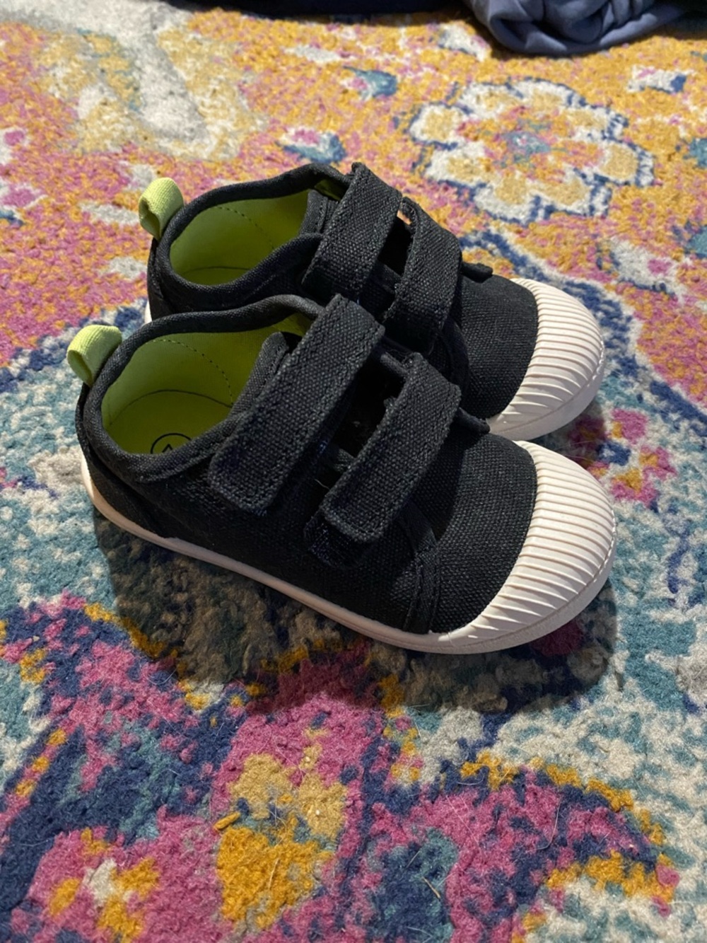 Cat & Jack Black Hook And Loop Sneakers Toddler Size 7
